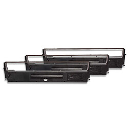 3 x bande d'encrage vhbw de type C13S015637, C13S015021, S015637 pour imprimante matricielle Epson MX82, MX82F, MX82T, MX85, MX90, RP80, RP80F, RP80T 