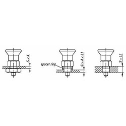 Avis Boulons de blocage à bascule Taille 0M08x 1, forme: C thermoplastique, modèle court, Komp: acier inoxydable, d = 4, 1pièce, k0631.17004