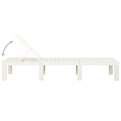 Acheter Helloshop26 Transat chaise longue bain de soleil lit de jardin terrasse meuble d'extérieur plastique blanc 02_0012786