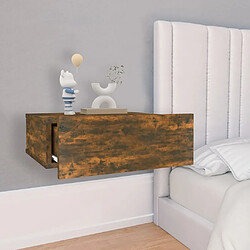 Avis Maison Chic Table de chevet Table de Nuit Meuble de Rangement flottante Chêne fumé 40x30x15 cm