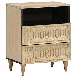 Maison Chic Table de chevet, Table de Nuit, Meuble de Rangement 50x33x60 cm bois de manguier massif