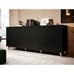 Bestmobilier Sanna - buffet bas - 200 cm - style contemporain Sanna - buffet bas - 200 cm - style contemporain - Noir