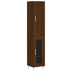 vidaXL Buffet haut Chêne marron 34,5x34x180 cm Bois d'ingénierie