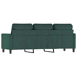 Acheter vidaXL Canapé à 3 places Vert foncé 180 cm Velours