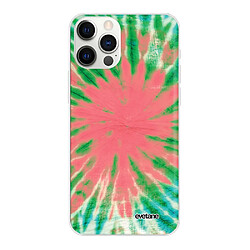 Evetane Coque iPhone 12/12 Pro souple silicone transparente Coque iPhone 12/12 Pro souple transparente Tie and Dye Corail Motif Ecriture Tendance Evetane.