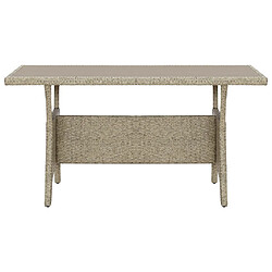 vidaXL Table de jardin Gris 120x70x66 cm Résine tressée