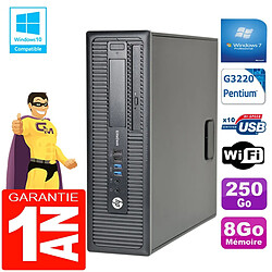 PC HP EliteDesk 800 G1 SFF Intel G3220 8Go Disque 250 Go Graveur DVD Wifi W7 · Occasion 