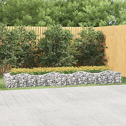 Maison Chic Jardinière,Lit surélevé - Bac à fleurs - pot de fleur à gabions arqué 400x100x50 cm Fer galvanisé -GKD66651