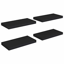 Maison Chic Lot de 4 Étagères murales,Étagère Rangement flottate noir 50x23x3,8 cm MDF -MN67891