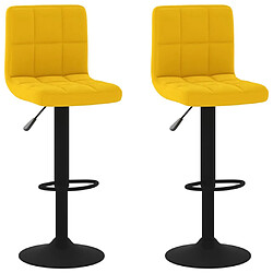 vidaXL Tabourets de bar lot de 2 jaune moutarde velours