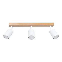 Sollux Spot de Plafond Moderne Bar Bois, Blanc 3x GU10