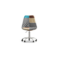 ICONIK INTERIOR Chaise de Bureau Pivotante - Tissu Patchwork - Patty Multicolore