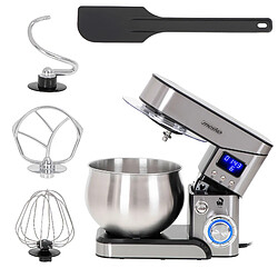 Robot Pâtissier Boulangerie Cuisine Ménager Multifonction Bol Inox 5L 6 Vitesses, 2000, Argent, Mesko, MS4228 