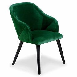 Paris Prix Lot de 2 Fauteuils en Velours Yugnat 85cm Vert