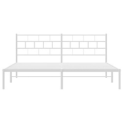 Maison Chic Lit adulte - Cadre de lit métal avec tête de lit,Structure du lit Contemporain pour chambre blanc 193x203 cm -MN53678 pas cher