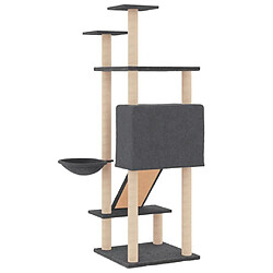 Arbre à chat avec griffoirs,niche pour chat en sisal Gris foncé 153 cm -MN58975 pas cher