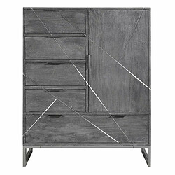 Paris Prix Buffet Design 5 Tiroirs & 1 Porte Paso 112cm Gris