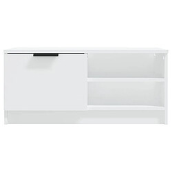 Maison Chic Meuble TV scandinave - Banc TV pour salon Blanc 80x35x36,5 cm Bois d'ingénierie -MN50625 pas cher