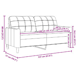 vidaXL Canapé à 2 places Gris foncé 140 cm Velours pas cher