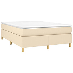 Avis Maison Chic Lit Adulte - Lit simple Lit à sommier tapissier avec matelas moelleux - Meuble de Chambre - Crème 140x190 cm Tissu -MN22043