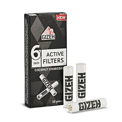 Gizeh Tubes Et Filtres Lot de 10 paquets de filtres à cigarette Gizeh Charbon Actif 6mm