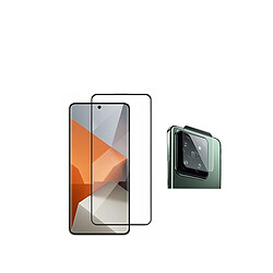 Kit de film de caméra arrière + Verre de couverture en 5D trempé Phonecare pour Xiaomi 14 - Transparent/ le noir 