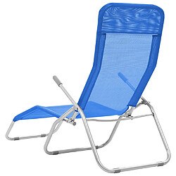 Avis vidaXL Chaises longues pliables lot de 2 Textilène Bleu