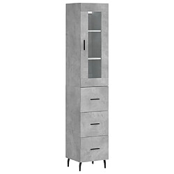 Maison Chic Buffet,Meuble de Rangement,commode pour salon,Cuisine Gris béton 34,5x34x180 cm Bois d'ingénierie -MN96974