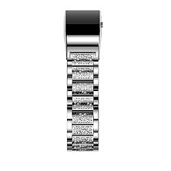 Acheter Wewoo Bracelet pour montre connectée en acier inoxydable serti de diamants Fitbit Charge 2 argent