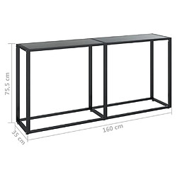 vidaXL Table console Noir 160x35x75,5 cm Verre trempé pas cher