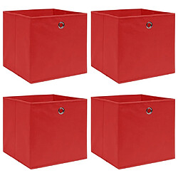 Maison Chic Lot de 4 Boîtes de rangement,Boîtes de stockage Rouge 32x32x32 cm Tissu -MN351035