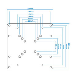 Adaptateur fixe TOOQ pour écrans 23 - 42 VESA 100x200, 200x100 et 200x200 mm