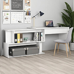 vidaXL Bureau d'angle Blanc 200x50x76 cm Bois d'ingénierie 