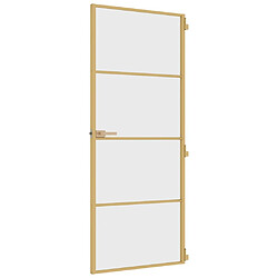 Acheter vidaXL Porte intérieure mince doré 83x201,5 cm verre trempé aluminium