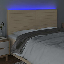 Avis Maison Chic Tête de lit scandinave à LED,meuble de chambre Crème 160x5x118/128 cm Tissu -MN63775