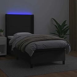 Avis Sommier à lattes et matelas LED,Cadre à lattes de lit pour Adulte Noir 100x200cm Similicuir -MN90247