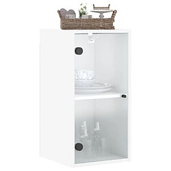 Avis vidaXL Armoire murale avec portes en verre blanc 35x37x68,5 cm