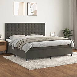 vidaXL Sommier à lattes de lit et matelas Gris foncé 200x200cm Velours 