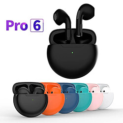 GUPBOO Écouteurs sans fil Air Pro 6 TWS Écouteurs Hi-Fi stéréo 8D avec micro Écouteurs Bluetooth TWS Écouteurs intra-auriculaires antibruit 