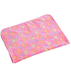 Rouge Chaud Patte De Bande Dessinée Impression Coussin Pour Chiot Couverture Polaire Doux Tapis De Lit - S