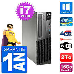 PC Lenovo M91p SFF Intel i7-2600 RAM 16Go Disque Dur 2To Windows 10 Wifi - Occasion