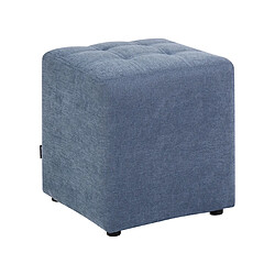 Beliani Pouf en tissu bleu KANSAS