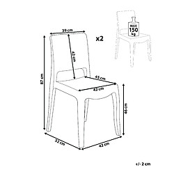 Avis Beliani Chaise de salle à manger Set de 2 Transparent WESTBRIDGE