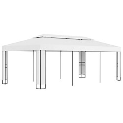 vidaXL Tonnelle avec toit double 3x6 m Blanc