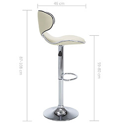 vidaXL Tabourets de bar lot de 2 crème similicuir pas cher