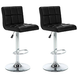 vidaXL Tabourets de bar lot de 2 noir similicuir 