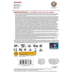 Carte mémoire microSDXC SanDisk Extreme 1 To + adaptateur SD jusqu'à 160 Mo/s, avec la Classe de vitesse UHS 3 (U3), V30