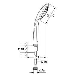 GROHE Ensemble de douche 1 jet avec support mural Vitalio Joy 110 Chromé