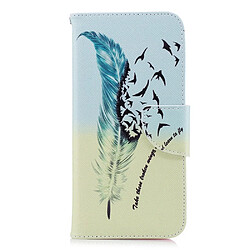 NC Etui en PU  plume d'oiseaux pour Huawei P Smart