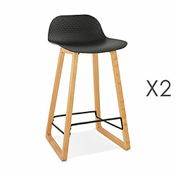 Mes Lot de 2 tabourets de bar H67 cm noir - RIZZO